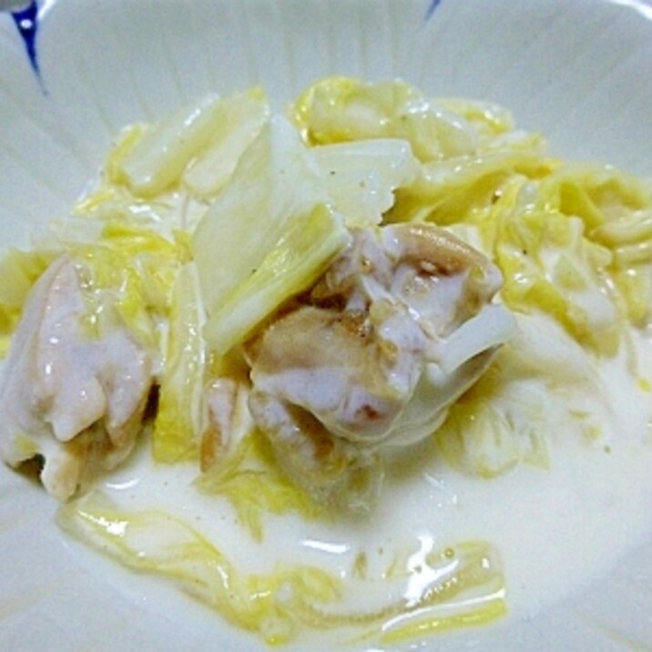 白菜と鶏もも肉のミルク煮